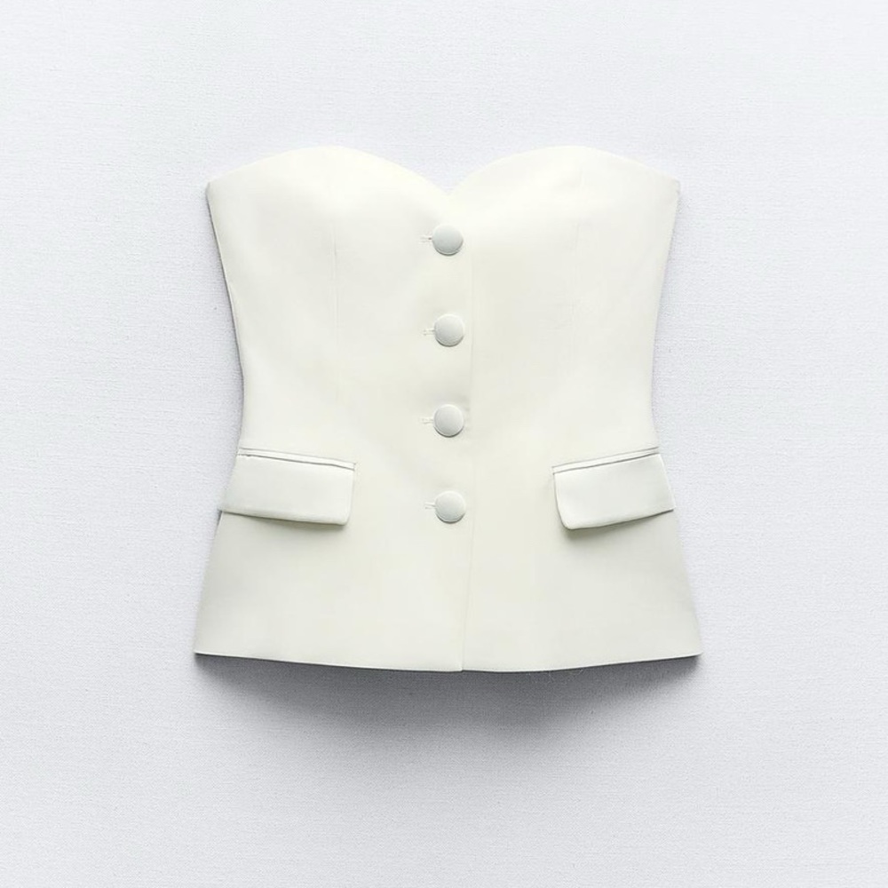 Zara Cream Sleeveless Blouse